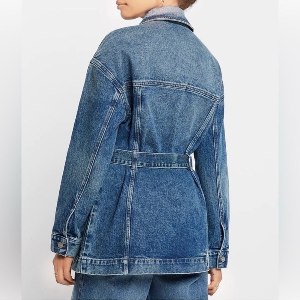 NWT Express Belted Medium Wash Denim Jacket - Picture 3 of 4